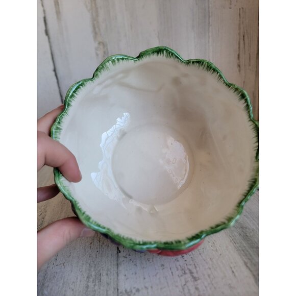 Fitz Floyd 1989 fruit bowl 3D Calypso vintage ceramic xmas - Picture 5 of 6